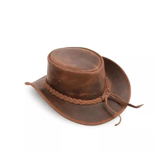 Genuine Leather Cowboy Hat for Men & Women - Western Style, M & L Sizes