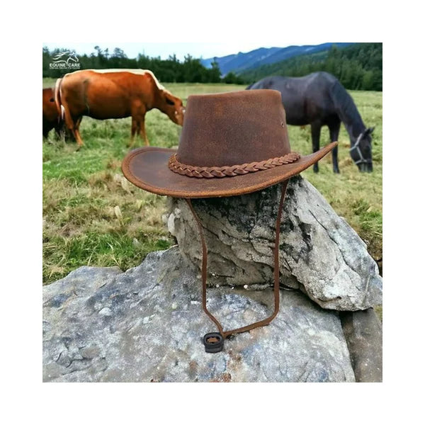 Genuine Leather Cowboy Hat for Men & Women - Western Style, M & L Sizes