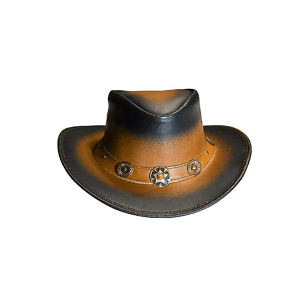 Equine Care Two-Tone Leather Cowboy Hat – Split Cowhide, Adjustable Fit
