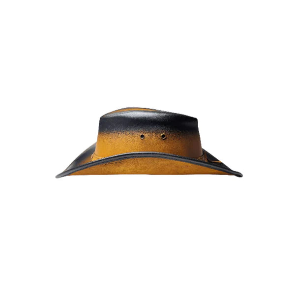 Equine Care Two-Tone Leather Cowboy Hat – Split Cowhide, Adjustable Fit