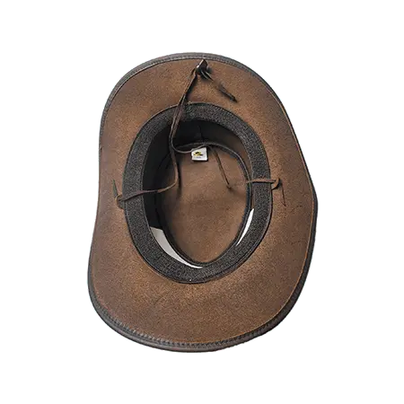 Vintage Brown Leather Cowboy Hat – Ranch Rodeo Series, S-XXL Sizes