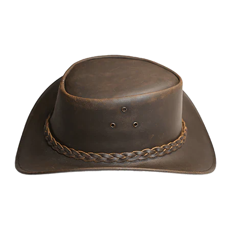 Genuine Buffalo Leather Cowboy Hat – Western Outback Hat for Men & Women