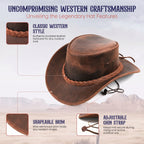 Genuine Leather Cowboy Hat for Men & Women - Western Style, M & L Sizes