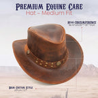 Distressed Brown Leather Cowboy Hat for Men & Women – Western Cowhide