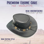 Genuine Split Cow Leather Cowboy Hat – Black Western Outback Style for Men & Women, Handcrafted Leather