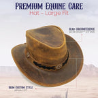 Vintage Brown Leather Cowboy Hat – Ranch Rodeo Series, S-XXL Sizes